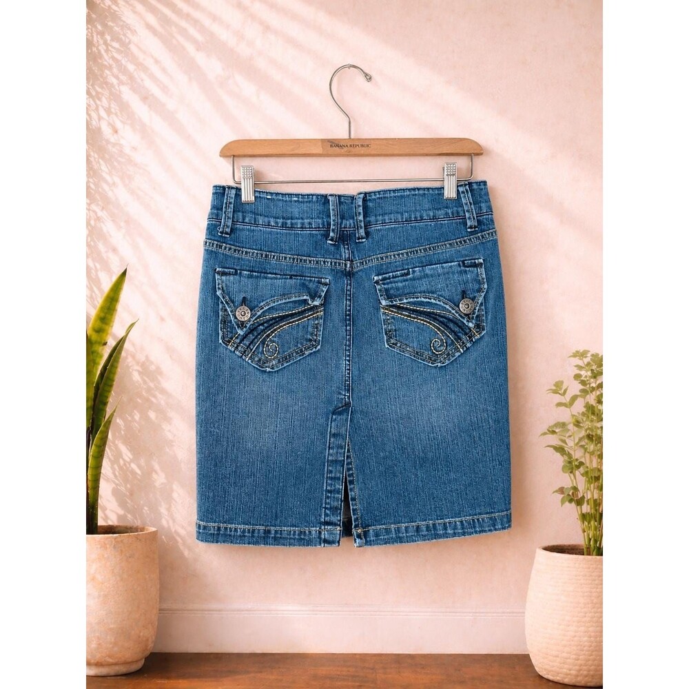 Vintage Y2K l.e.i. Ashley Ultra Low Rise Denim Mini Skirt